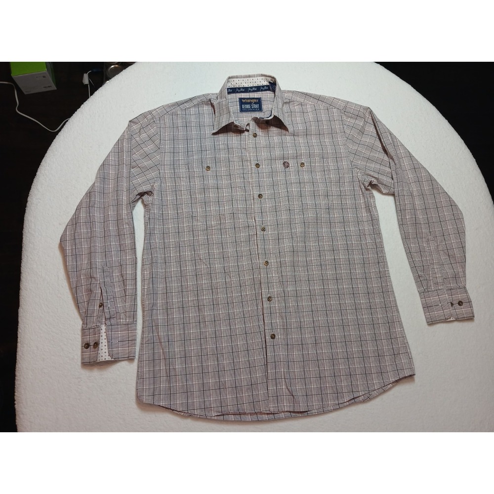 Wrangler George Strait Multicolor Tartan Plaid Cowboy Cut Western Shirt Mens L